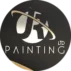 Black and gold logo of JR Painting Ltd. showing stylized initials 'JR' with a golden brushstroke, against a black background, signifying premium painting services.